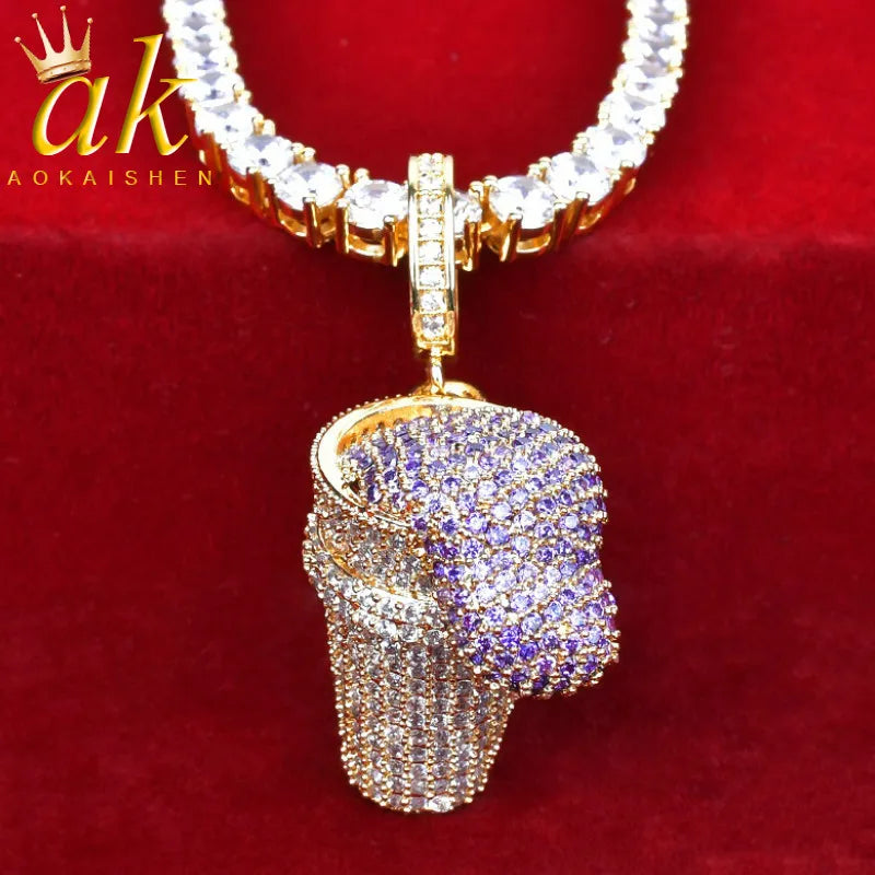 Roxo Ice-cream Shaped Pingente Hip Hop Rock Street Jóias