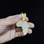 Masculino feminino hip hop gelado bling mapa da áfrica pingente colar com 13mm corrente cubana hiphop colares moda charme jóias