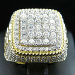 Huitan na moda hip hop rock anel masculino para festa luz cor de ouro completo bling gelado para fora cúbico micro pavimentado cz anéis presente jóias