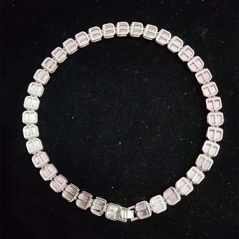 Iced Out Bling Hip Hop Colar de Corrente para Homens e Mulheres, Moda Charme Jóias, 12.5mm Largura Cadeia Quadrada