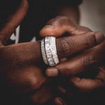 Novo ouro prata cor retângulo zircão anéis gelado retângulo cz charme zircônia cúbica moda masculina anéis hip hop jóias