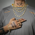 Iced out feijão de café strass punk miami cubano gargantilha colar pulseira declaração hip hop grande grosso grosso corrente colar