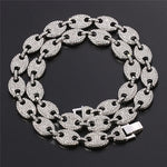 Iced out feijão de café strass punk miami cubano gargantilha colar pulseira declaração hip hop grande grosso grosso corrente colar