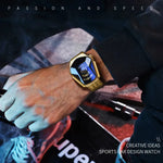 Ouro marca de luxo tendência legal relógio de pulso masculino tecnologia aço inoxidável moda relógio quartzo para homem 2024 relogio masculino