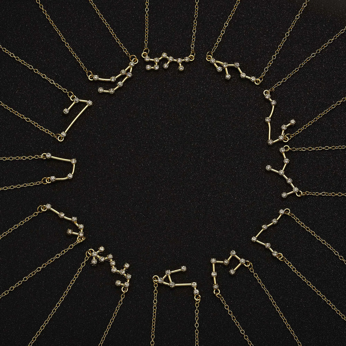 3 Pçs/set 12 Sinal Do Zodíaco Colares Set Para As Mulheres Constelação Pingente Cadeia Gargantilha Aniversário Jóias Com Cartão De Papelão