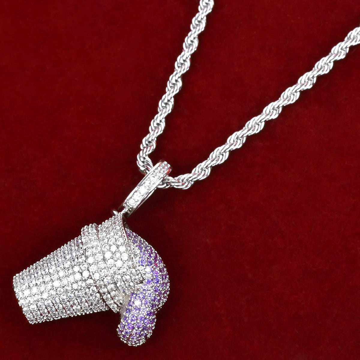 Roxo Ice-cream Shaped Pingente Hip Hop Rock Street Jóias