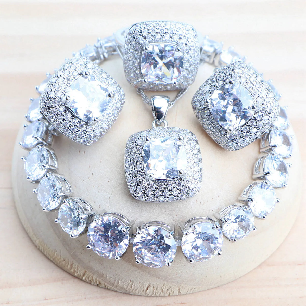 Conjuntos de joias de noiva femininas de zircônia roxa prata 925 joias finas de fantasia brincos de casamento anéis pulseiras colar com pingente