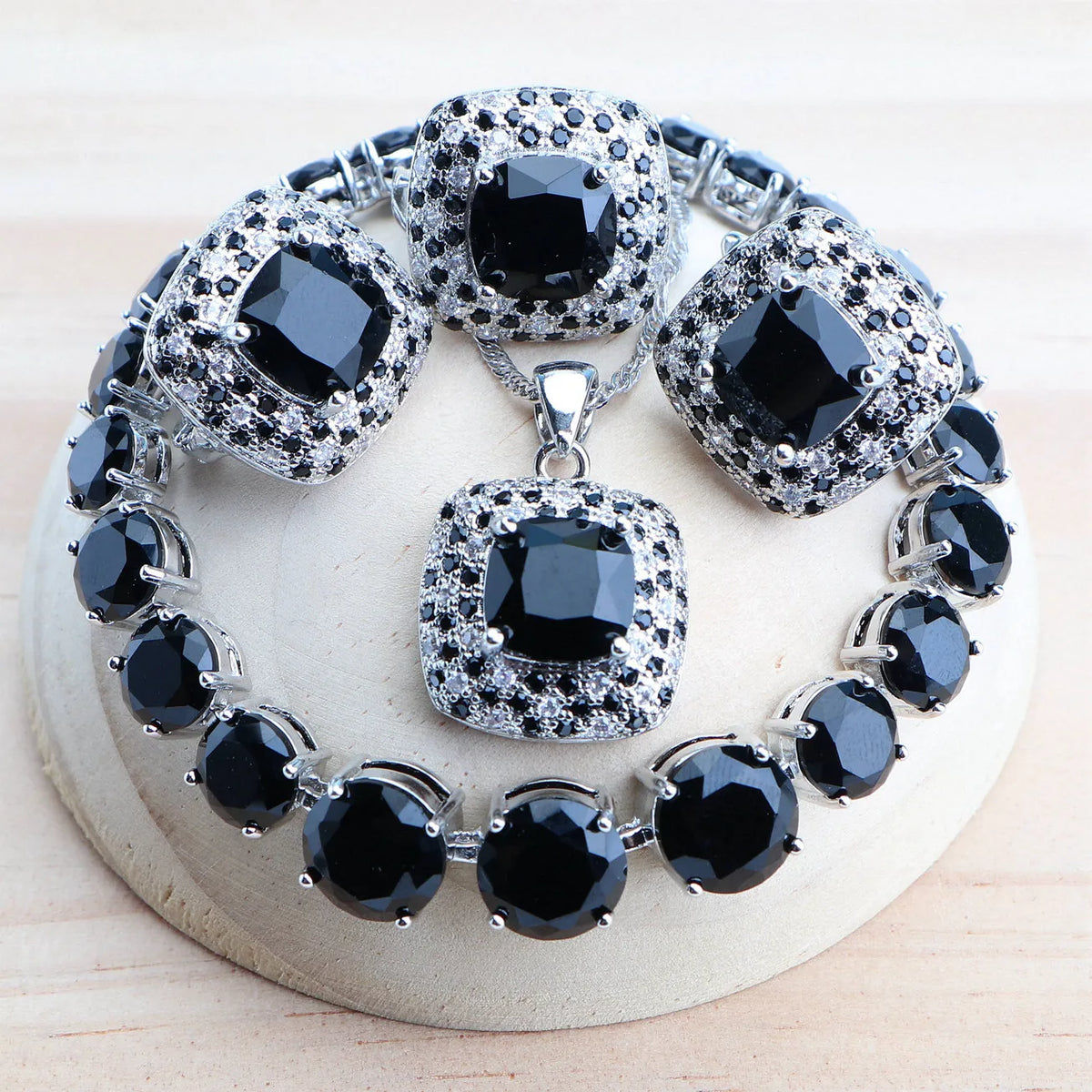 Conjuntos de joias de noiva femininas de zircônia roxa prata 925 joias finas de fantasia brincos de casamento anéis pulseiras colar com pingente