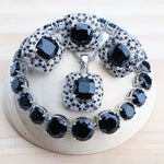 Conjuntos de joias de noiva femininas de zircônia roxa prata 925 joias finas de fantasia brincos de casamento anéis pulseiras colar com pingente