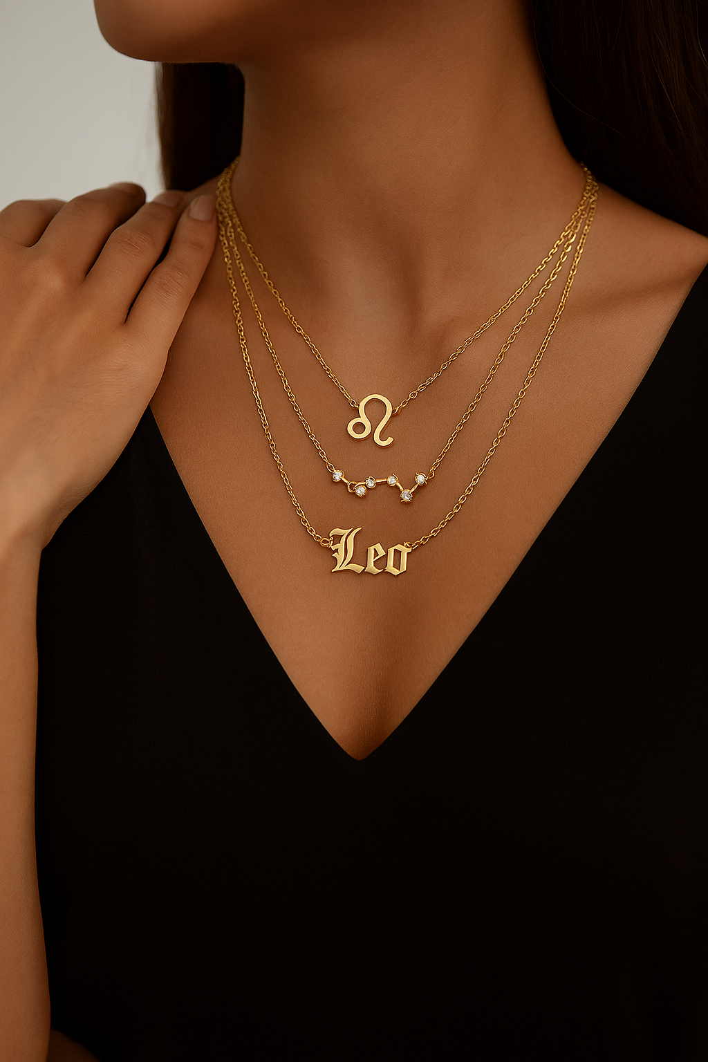 Colares Exclusivos do Zodíaco com Pingente - Conjunto 3 Peças