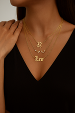 Colares Exclusivos do Zodíaco com Pingente - Conjunto 3 Peças