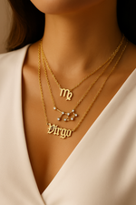 Colares Exclusivos do Zodíaco com Pingente - Conjunto 3 Peças