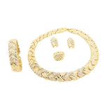 Ewelry para mulheres moda conjunto de jóias de cristal 18k banhado a ouro strass cristal claro colar brincos acessórios presentes para pr