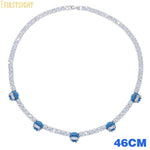 Colar gelado Bling Iceman para homens e mulheres, corrente de tênis, charme de expressão de esmalte azul, jóias Hip Hop, 5mm, CZ, moda, novo, 2024