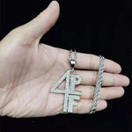 Masculino feminino hip hop 4pf carta pingente colar miami corrente cubana gelado para fora bling hiphop colares moda charme jóias
