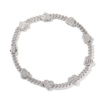 Uwin 10mm corrente cubana com coração baguette completo gelado zircão cúbico moda luxuosa gargantilha hiphop joias