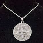 Masculino feminino hip hop pingente redondo colar com 13mm cristal cubano corrente gelado para fora bling hiphop colares moda charme jóias