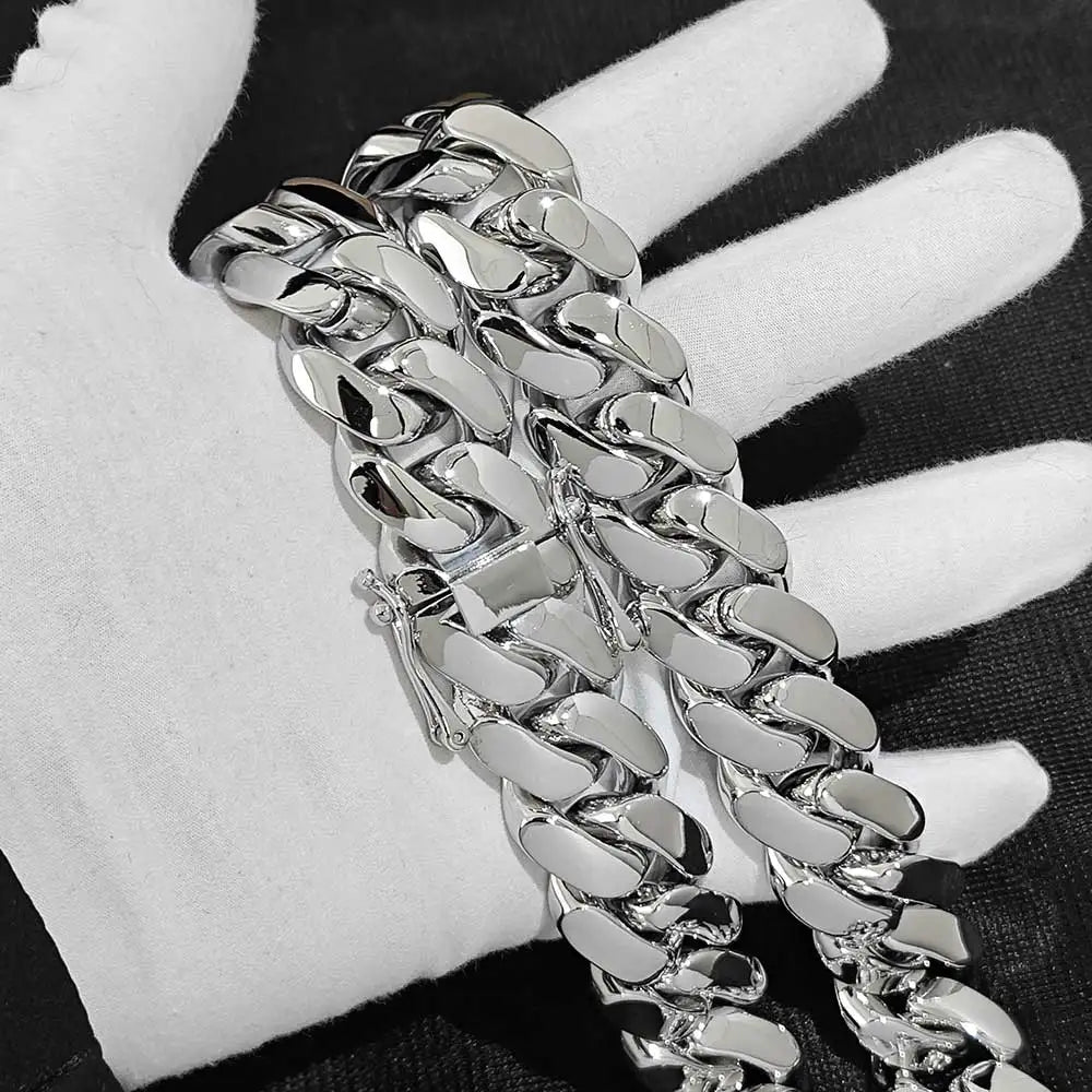 Atacado hip hop jóias 22mm latão cubana corrente luxo 18k banhado a ouro grande pesado sólido miami cubano colar para homem