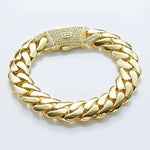 Hhiok venda quente monaco 14k banhado a ouro corrente masculina com fecho gelado colar miami 12/15/20mm corrente de ligação cubana de latão para homens