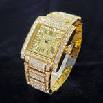 Novo relógio de diamante de luxo para homens moda gelo fora retângulo relógio de pulso bling estilo hip hop jóias relogio masculino dropshipping