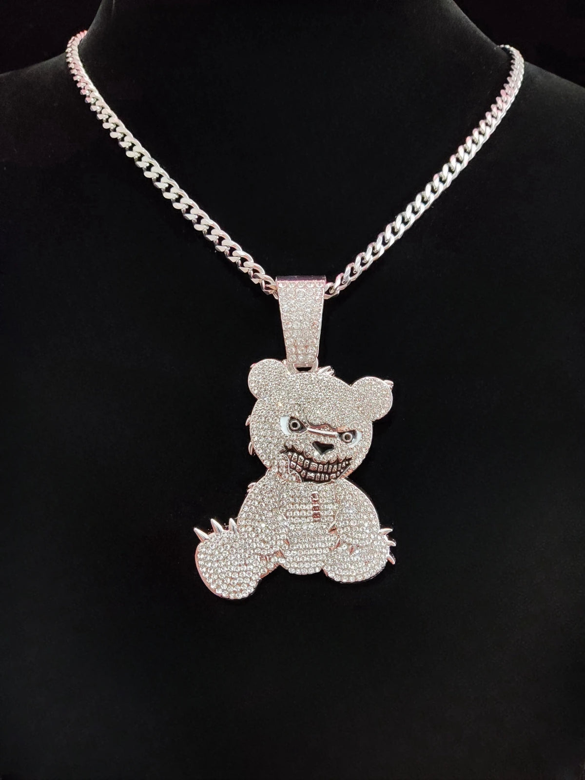 2024 novo chegou hip hop urso forma pingente colar das mulheres dos homens corrente gelada para fora bling colares hiphop jóias moda presente