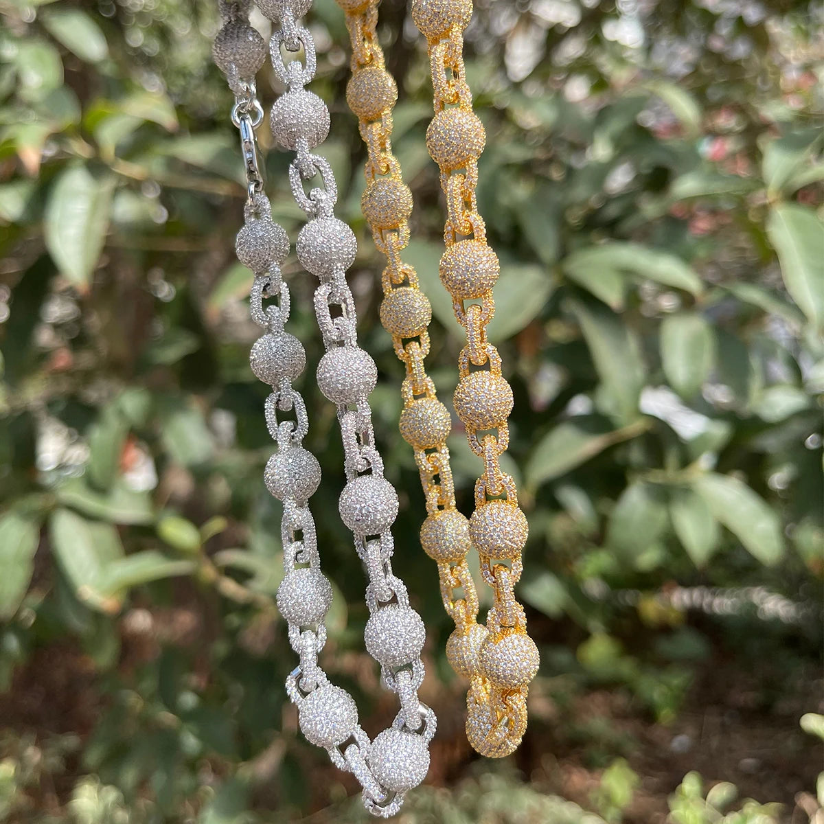 Corrente de bola gelada com letra bolha para homens, colar gargantilha micro pave, joias da moda hip hop, encantos bling