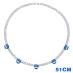 Colar gelado Bling Iceman para homens e mulheres, corrente de tênis, charme de expressão de esmalte azul, jóias Hip Hop, 5mm, CZ, moda, novo, 2024