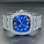 Relógio Brilhante com Fundo Azul