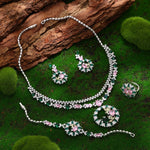 2023 venda quente zircônia cúbica conjunto de jóias de casamento nupcial conjunto de 4 peças conjunto de jóias femininas reprodução de marca de jóias