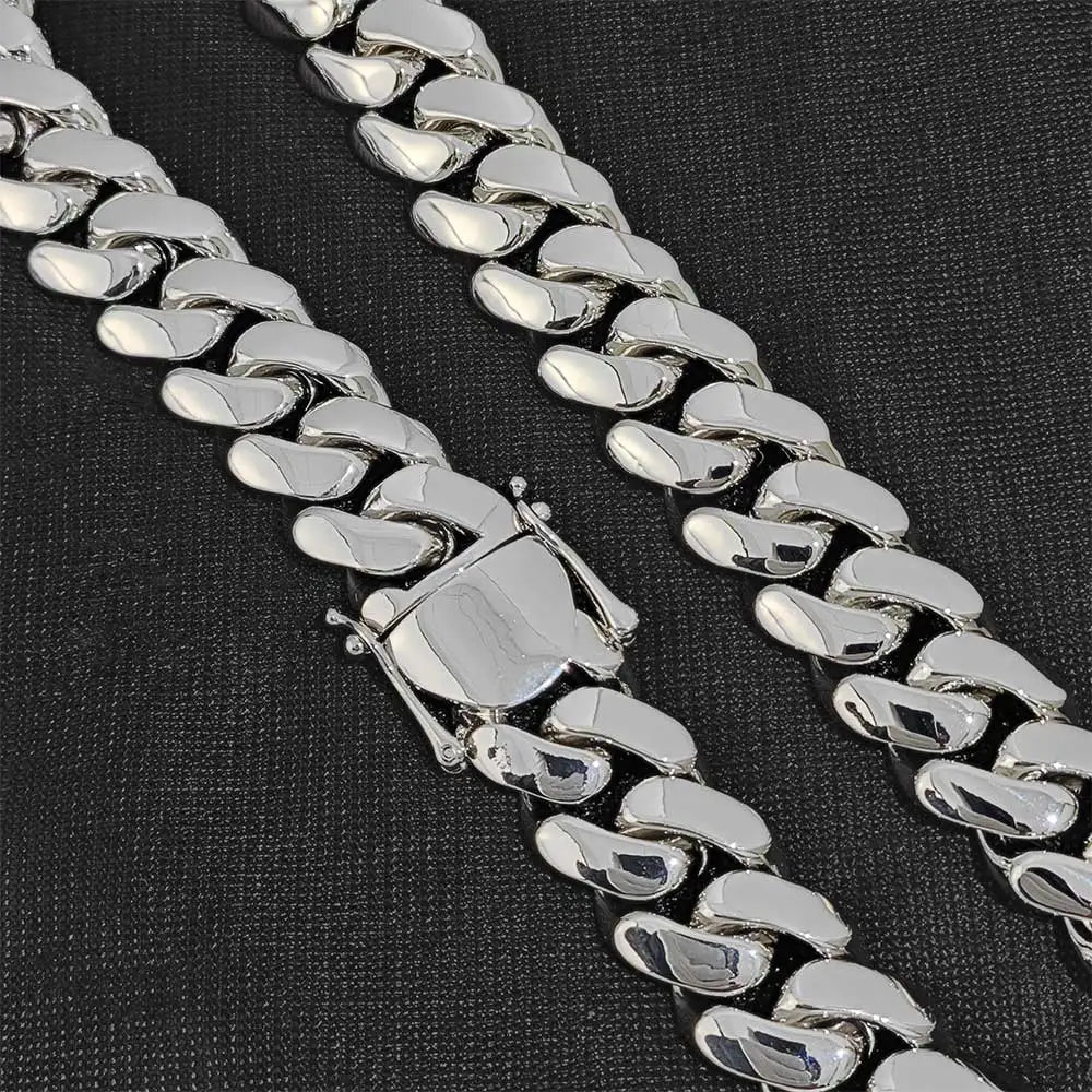 Atacado hip hop jóias 22mm latão cubana corrente luxo 18k banhado a ouro grande pesado sólido miami cubano colar para homem