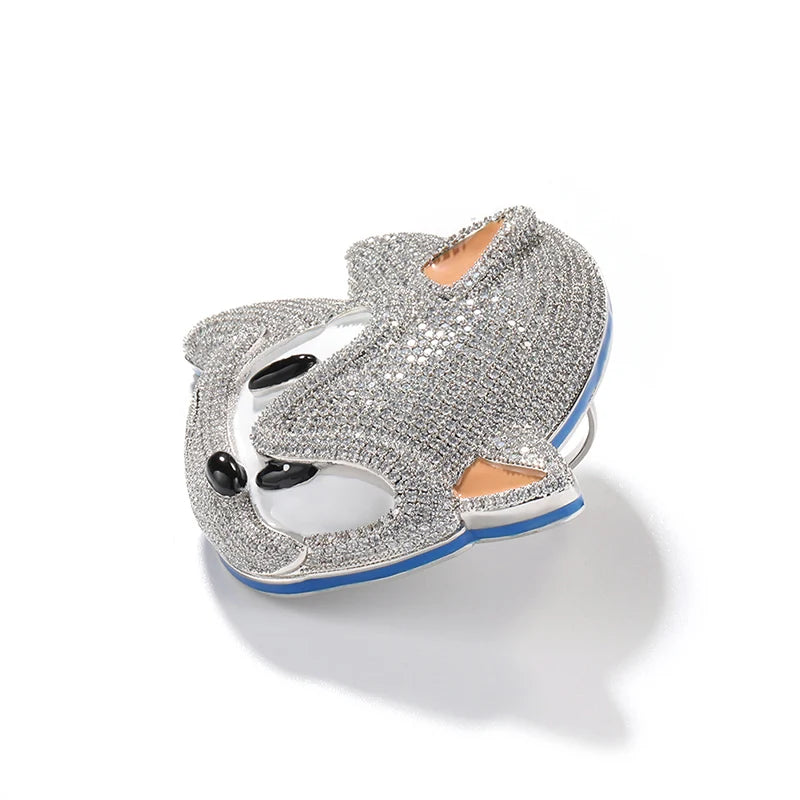 Hip hop 3a + cz pedra pavimentada bling gelado para fora luminoso personagens dos desenhos animados pingente colar para homens rapper clube jóias