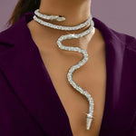 Moda menina sexy cobra twistable colar para mulheres personalizado espumante zircão diy corrente osso pulseira pulseiras