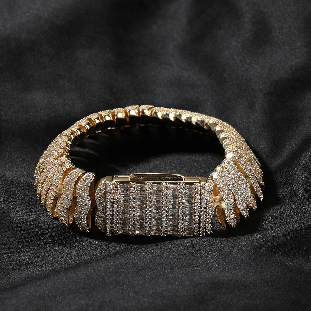 THE BLING KING 21mm Milípede Cuban Link Pulseira Colar Micro Pavimentado Ziconia Cúbica Pesada Miami Corrente Cubana HipHop Jóias