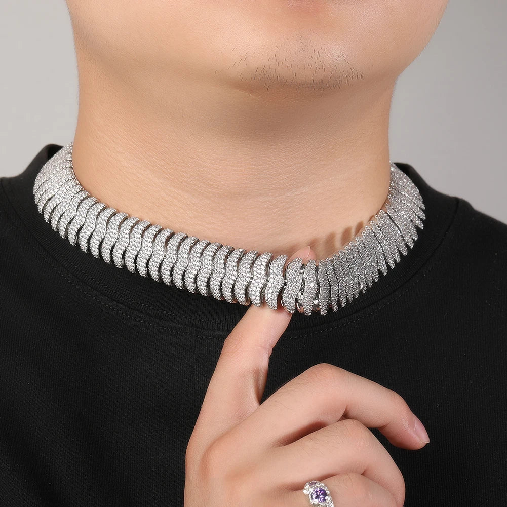 THE BLING KING 21mm Milípede Cuban Link Pulseira Colar Micro Pavimentado Ziconia Cúbica Pesada Miami Corrente Cubana HipHop Jóias