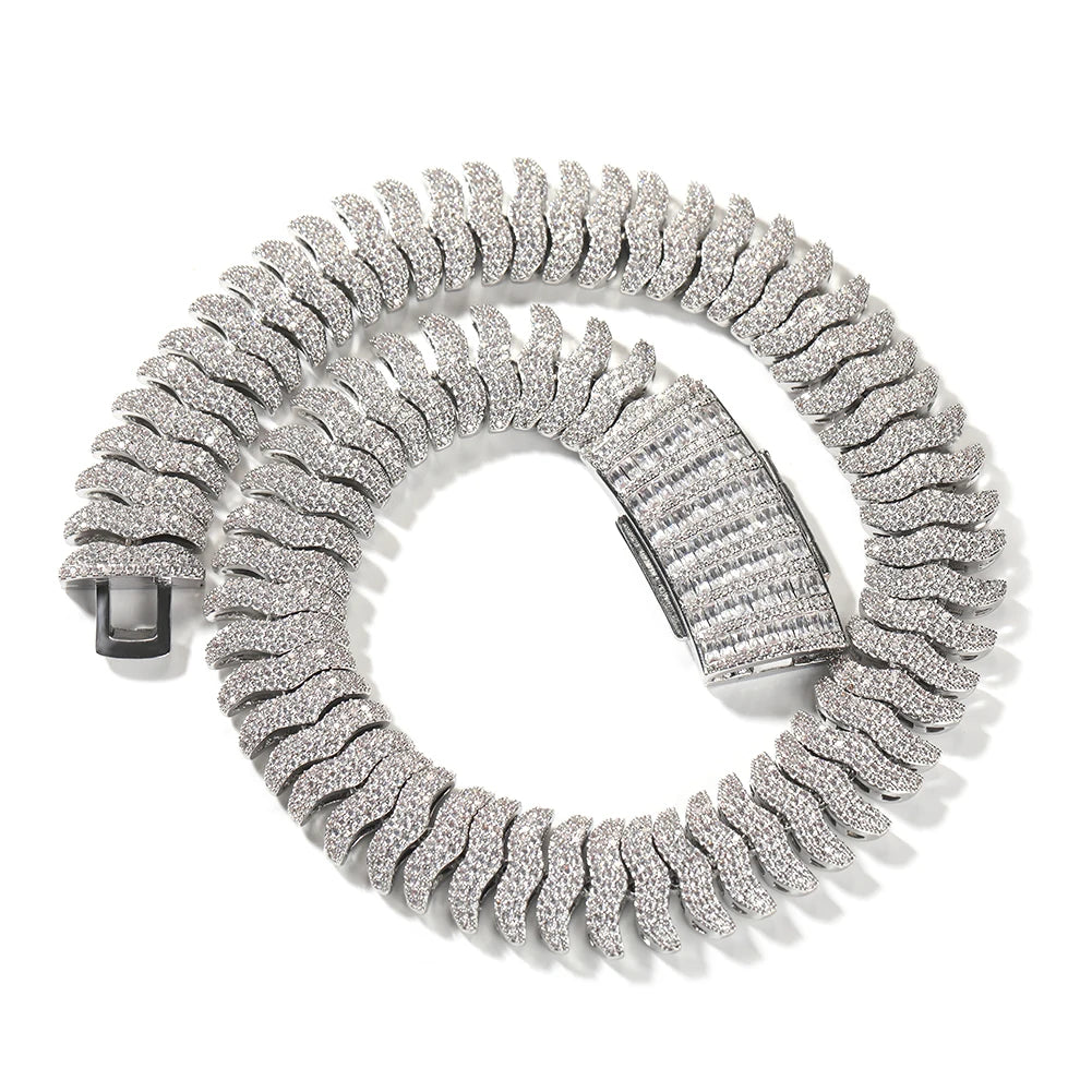 THE BLING KING 21mm Milípede Cuban Link Pulseira Colar Micro Pavimentado Ziconia Cúbica Pesada Miami Corrente Cubana HipHop Jóias