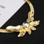 Luxo cor de ouro 4 pçs conjunto de jóias femininas nigeria moda forma borboleta colar brinco pulseira anel para festa africana casamento