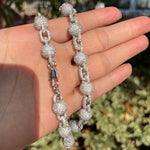 Corrente de bola gelada com letra bolha para homens, colar gargantilha micro pave, joias da moda hip hop, encantos bling