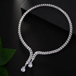 Venda quente gota de água multifuncional luxo zircão colar feminino na europa e américa