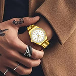 Relógio Masculino Design Criativo com Brilhante