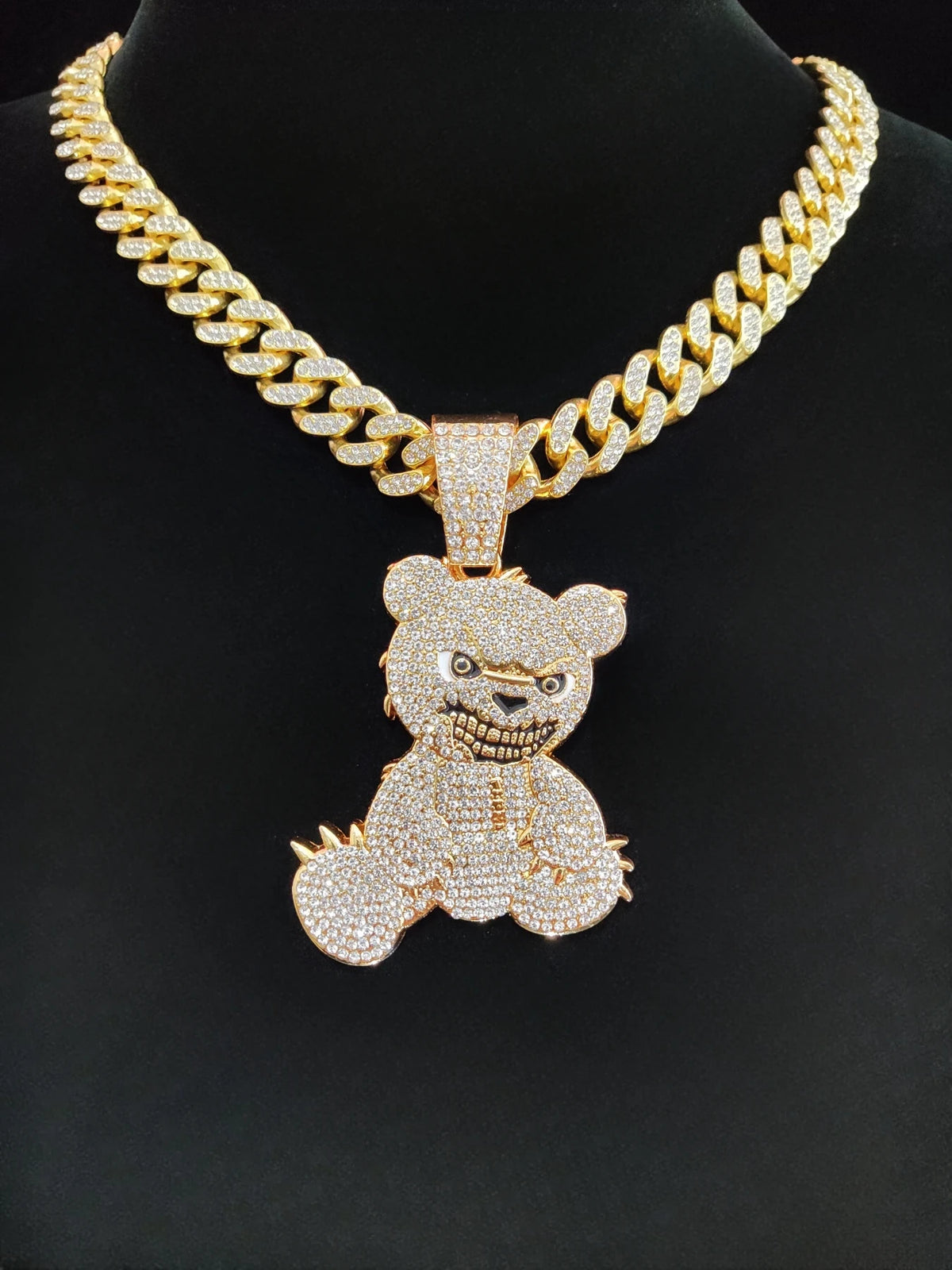 2024 novo chegou hip hop urso forma pingente colar das mulheres dos homens corrente gelada para fora bling colares hiphop jóias moda presente