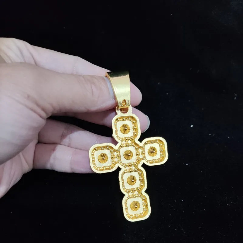 Hip Hop Praça Cruz Colar de Pingente para Homens e Mulheres, 13mm Corrente Cubana, Iced Out Bling Colares, Moda Charme Jóias, Novo