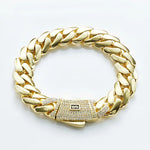 Hhiok venda quente monaco 14k banhado a ouro corrente masculina com fecho gelado colar miami 12/15/20mm corrente de ligação cubana de latão para homens