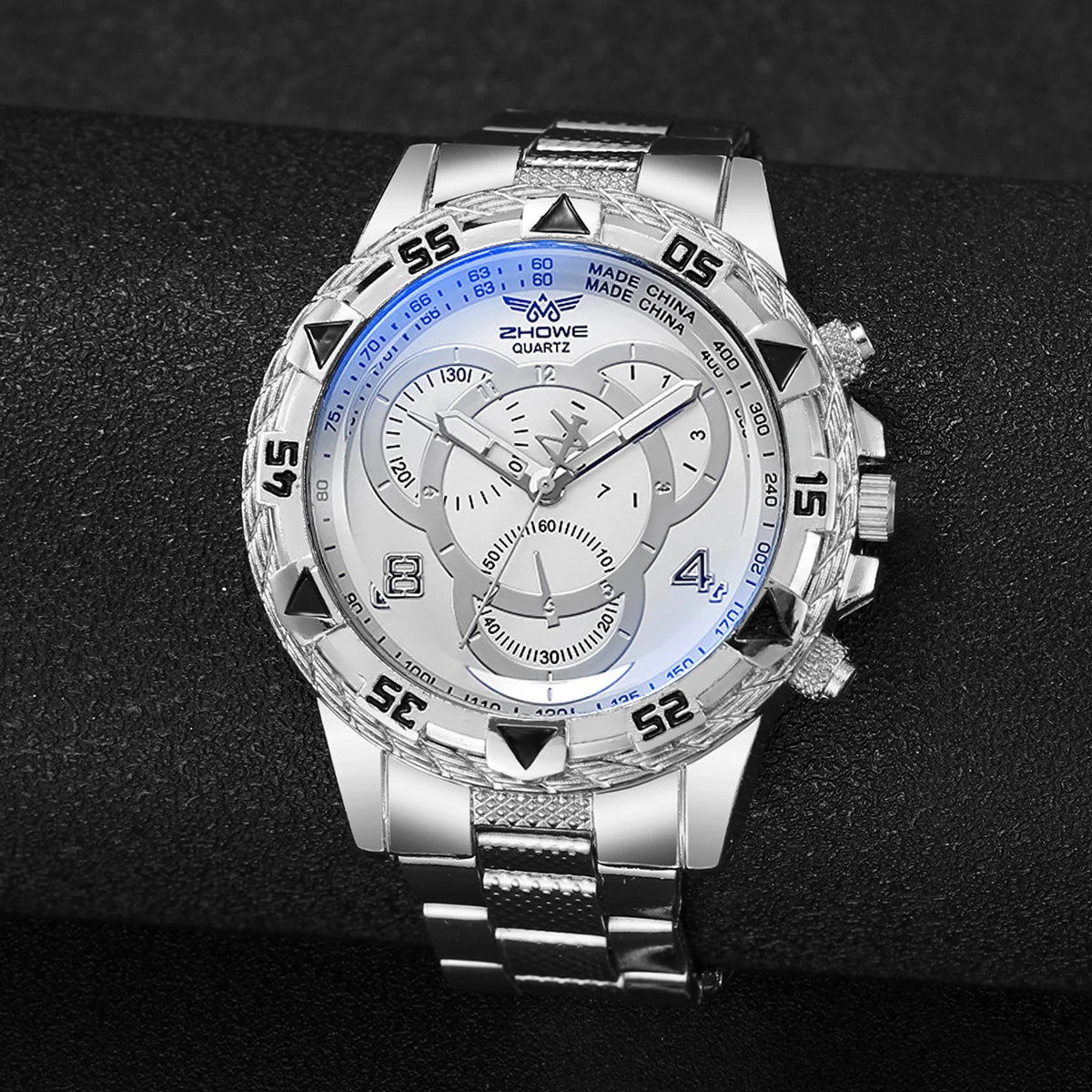 Relógio de negócios masculino elegante e bonito relógio de quartzo de aço inoxidável como presente de aniversário para namorado