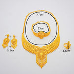 Conjunto de joias banhadas a ouro 24K Dubai Conjunto de colar de casamento para banquete feminino africano
