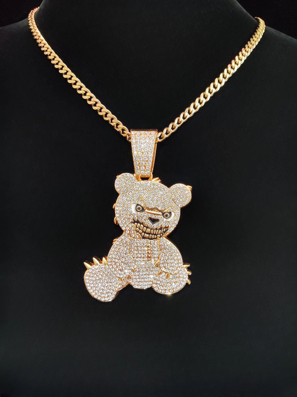 2024 novo chegou hip hop urso forma pingente colar das mulheres dos homens corrente gelada para fora bling colares hiphop jóias moda presente