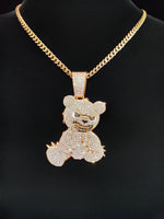 2024 novo chegou hip hop urso forma pingente colar das mulheres dos homens corrente gelada para fora bling colares hiphop jóias moda presente