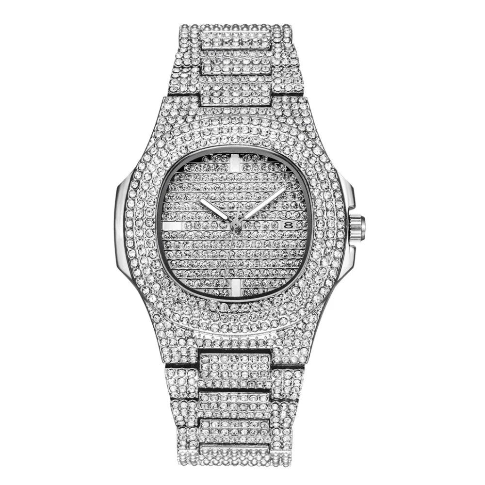 Relógio Cravejado + Pulseira