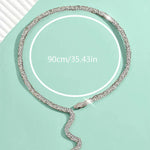 Moda menina sexy cobra twistable colar para mulheres personalizado espumante zircão diy corrente osso pulseira pulseiras