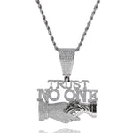 Uwin Trust NO One Pingente Acessórios Punk Gargantilha Homens Hiphop Full Iced Out Colar Homens Corrente Jóias Presente