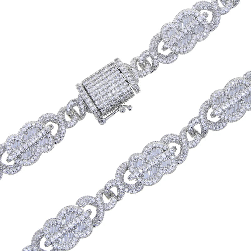 Iced out bling masculino menino jóias 2023 novo design infinito dólar dinheiro cubano link corrente hip hop conjunto de jóias pulseira colar